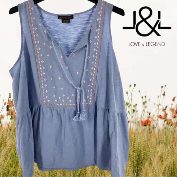 2/$25- Love & Legend Boho Embroidered Top sz Plus 3x - Picture 4 of 13